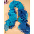 2013 New Fashion Mazarine And Light Blue Gradient Color Hand Painted Silk Scarf/ Chiffon Scarves Shawls